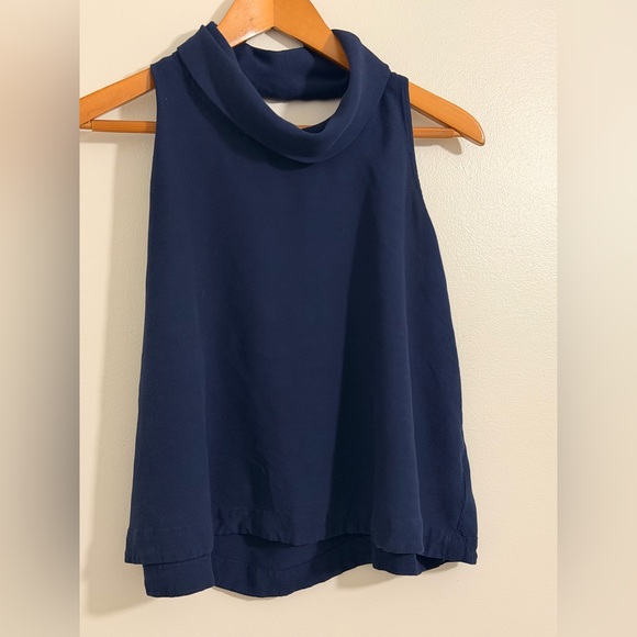 Free People City Lights Turtleneck Blue Top Size L - Picture 4 of 7